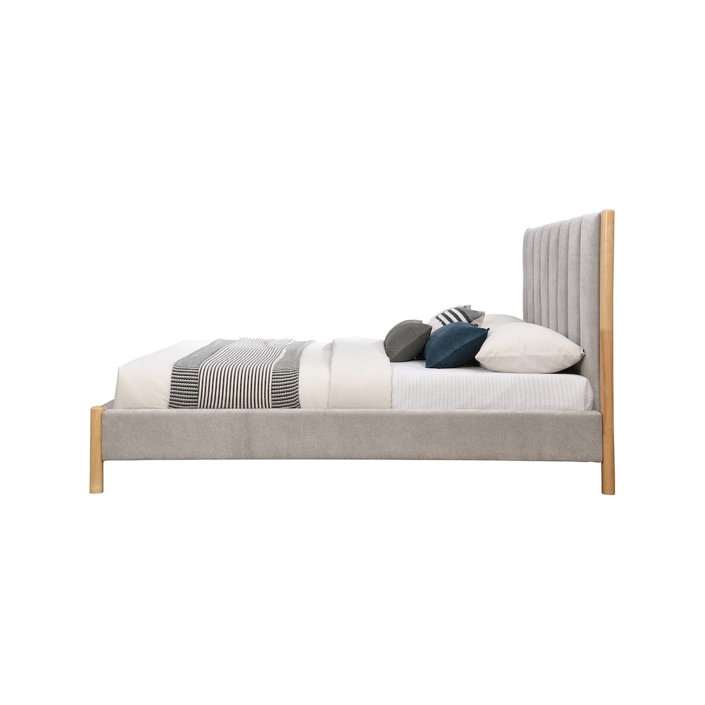 Kona Grey Polyester Fabric King Bed