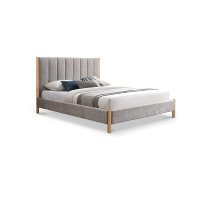 Kona Grey Polyester Fabric Queen Bed