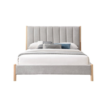 Kona Grey Polyester Fabric Queen Bed