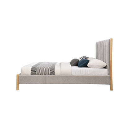 Kona Grey Polyester Fabric Queen Bed