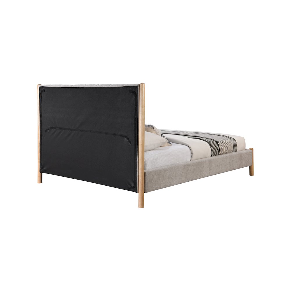 Kona Grey Polyester Fabric Queen Bed