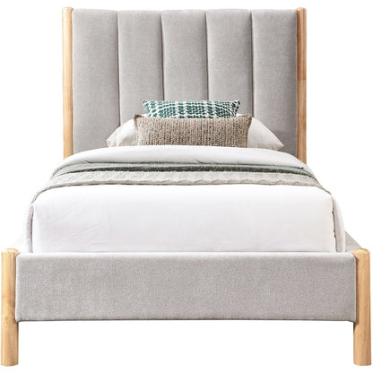 Kona Grey Polyester Fabric Twin Bed