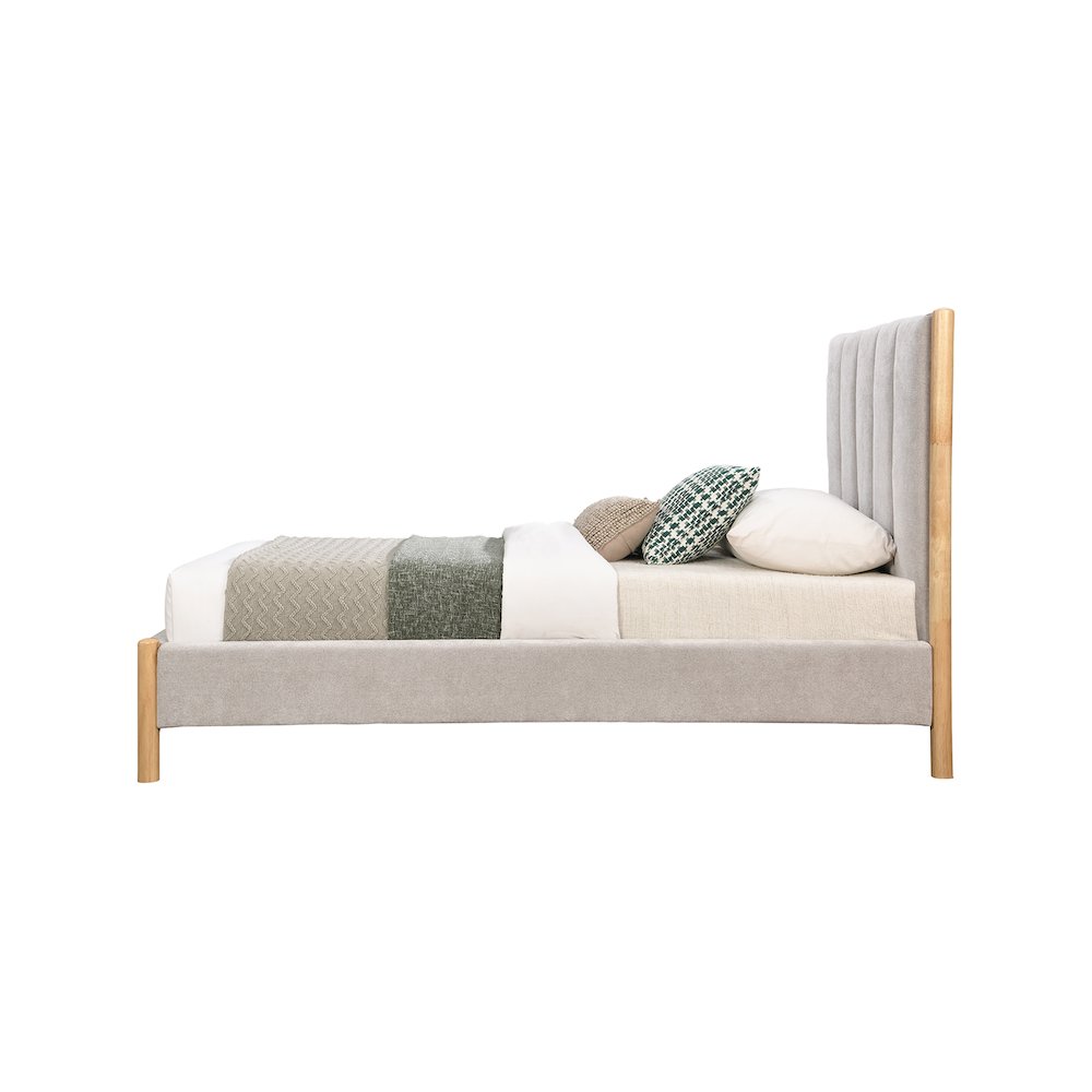 Kona Grey Polyester Fabric Twin Bed