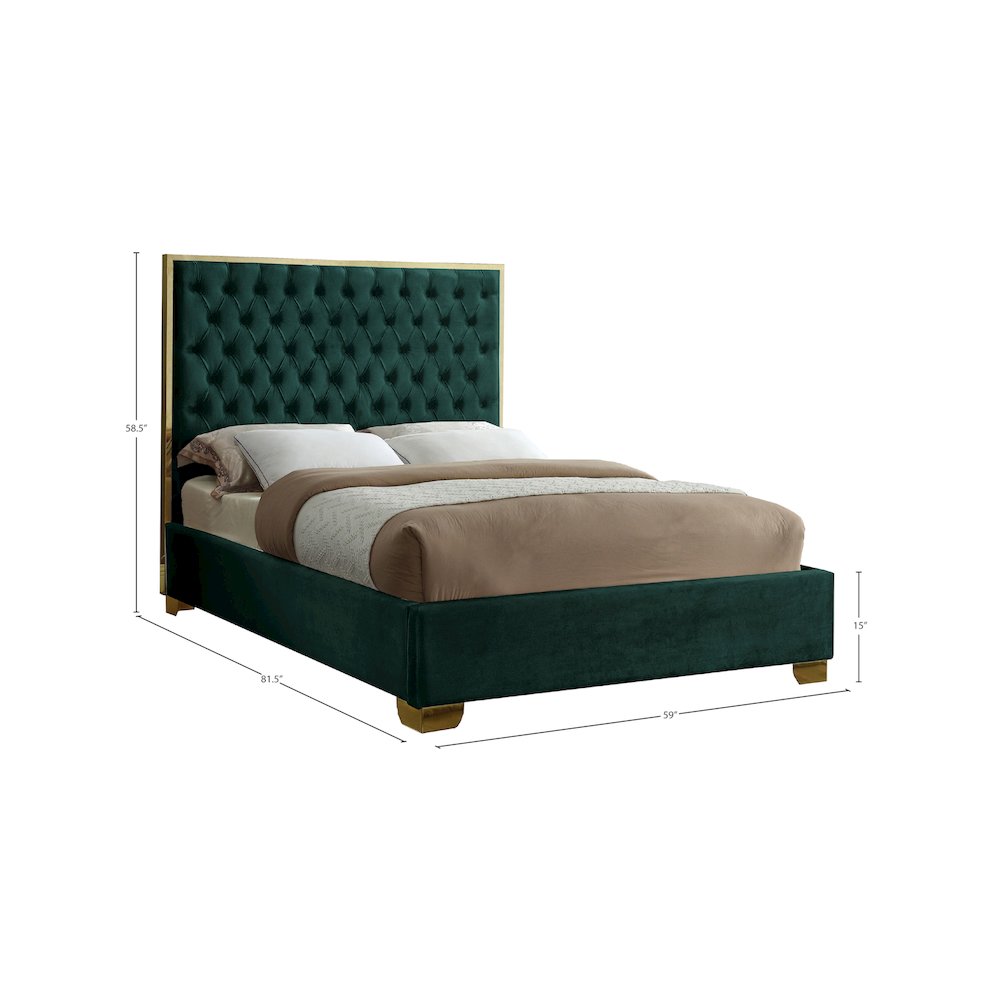 Lana Green Velvet Full Bed