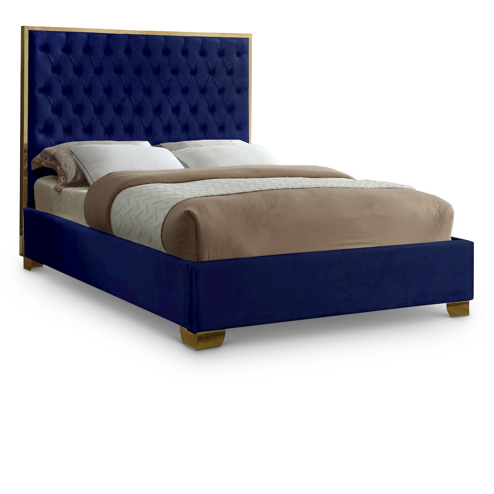 Lana Navy Velvet Full Bed