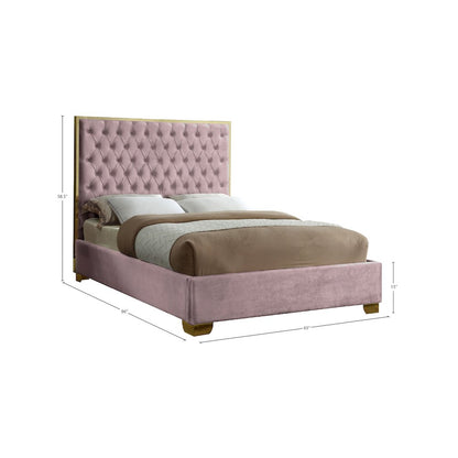 Lana Pink Velvet Queen Bed