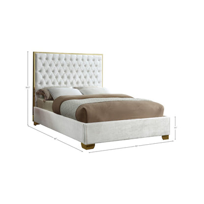 Lana White Velvet Queen Bed