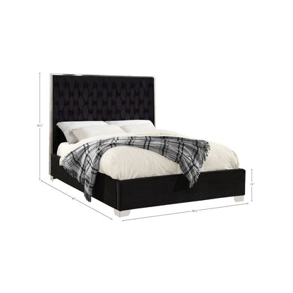 Lexi Black Velvet King Bed