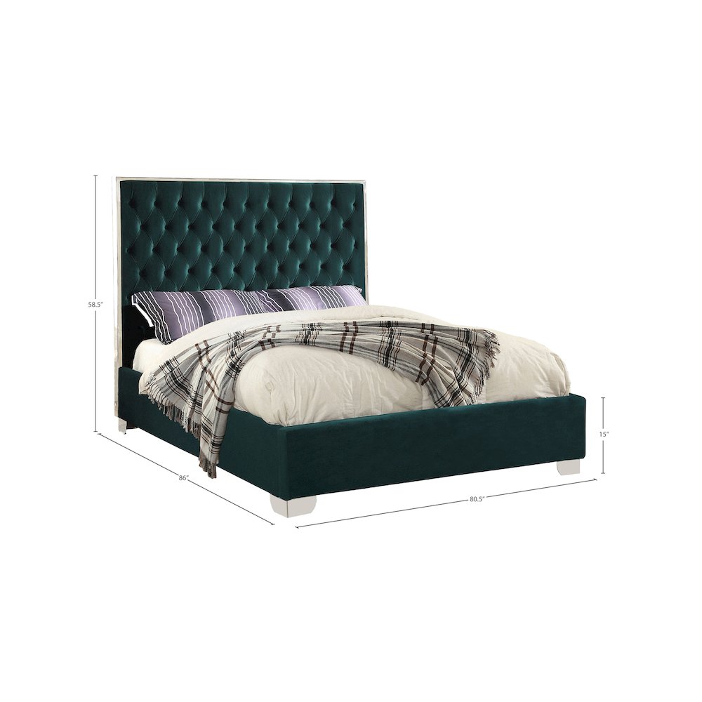 Lexi Green Velvet King Bed