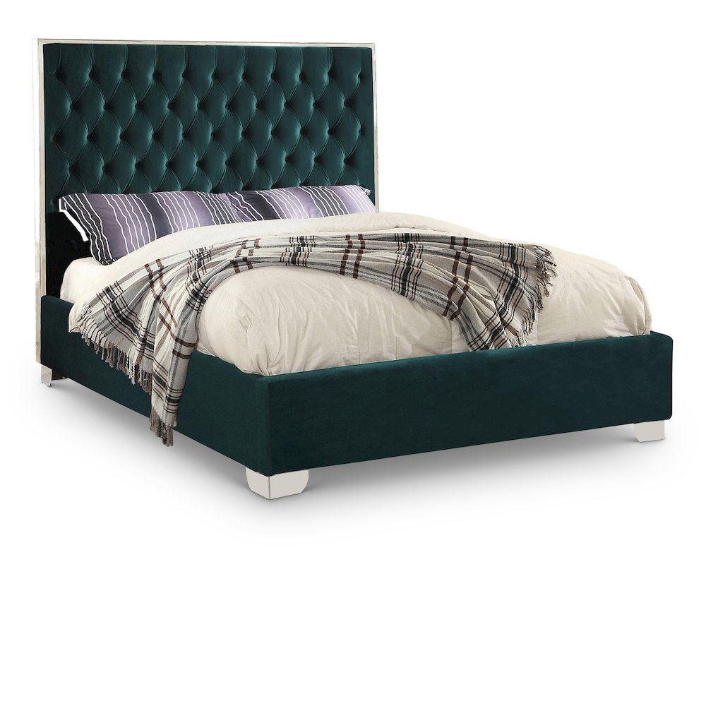 Lexi Green Velvet King Bed