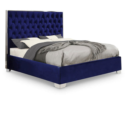 Lexi Navy Velvet King Bed