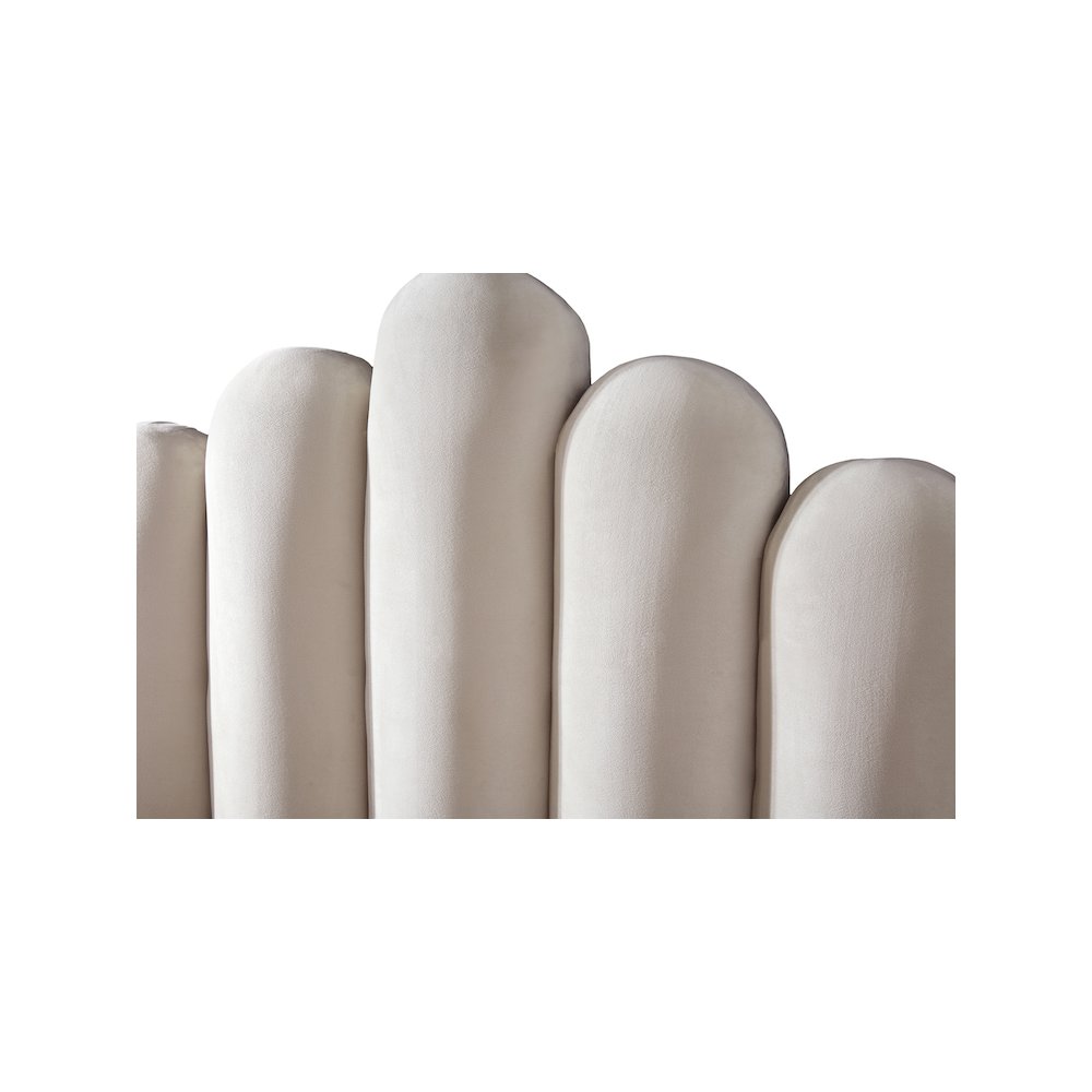 Lily Cream Velvet King Bed
