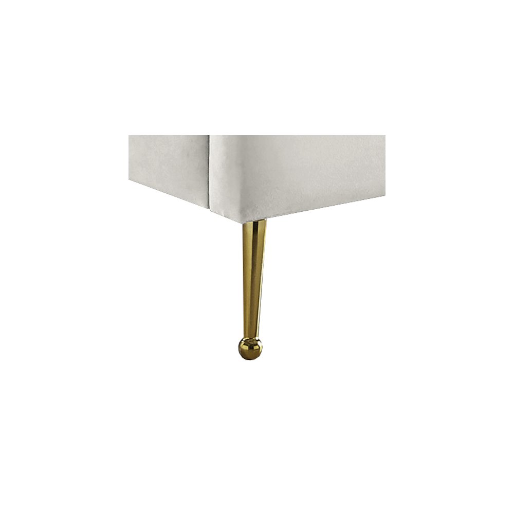 Lily Cream Velvet Twin Bed
