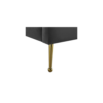Lily Grey Velvet Twin Bed