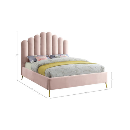 Lily Pink Velvet Full Bed