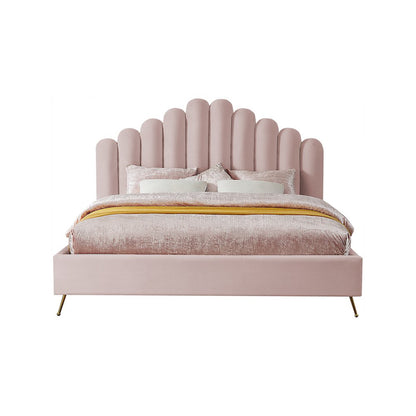 Lily Pink Velvet King Bed