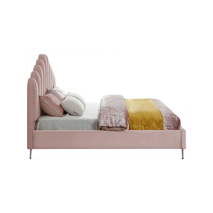 Lily Pink Velvet King Bed