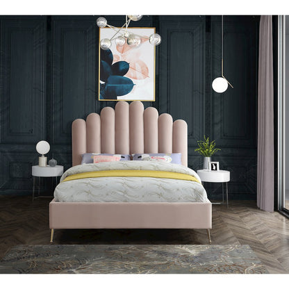 Lily Pink Velvet Queen Bed