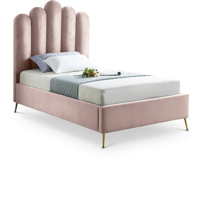 Lily Pink Velvet Twin Bed