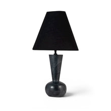 Lucente Black Genuine Marble Base And Cotton Shade Table Lamp