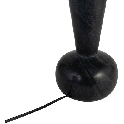 Lucente Black Genuine Marble Base And Cotton Shade Table Lamp