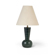 Lucente Green / Natural Genuine Marble Base And Linen Shade Table Lamp