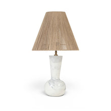 Lucente White / Natural Genuine Marble Base And Jute Shade Table Lamp