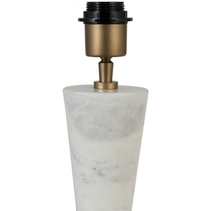 Lucente White / Natural Genuine Marble Base And Jute Shade Table Lamp