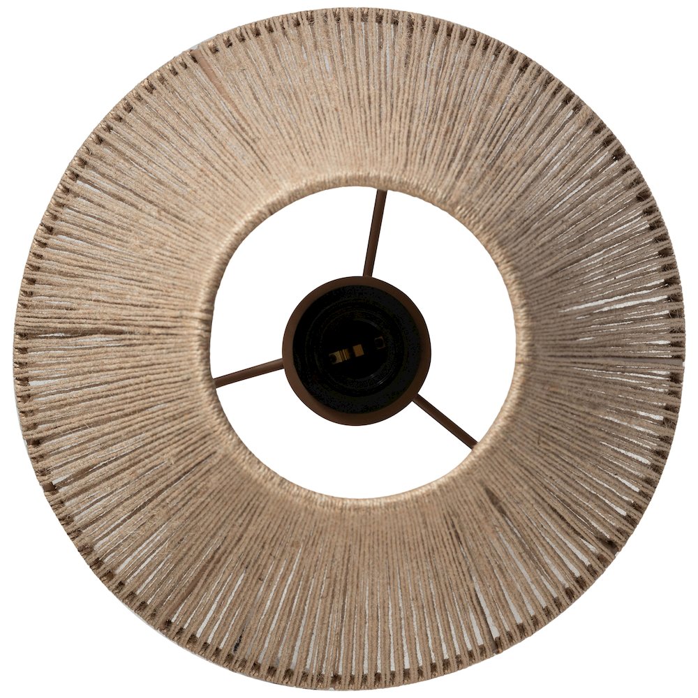 Lucente White / Natural Genuine Marble Base And Jute Shade Table Lamp