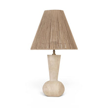 Lucente Travertine / Natural Travertine Base And Jute Shade Table Lamp