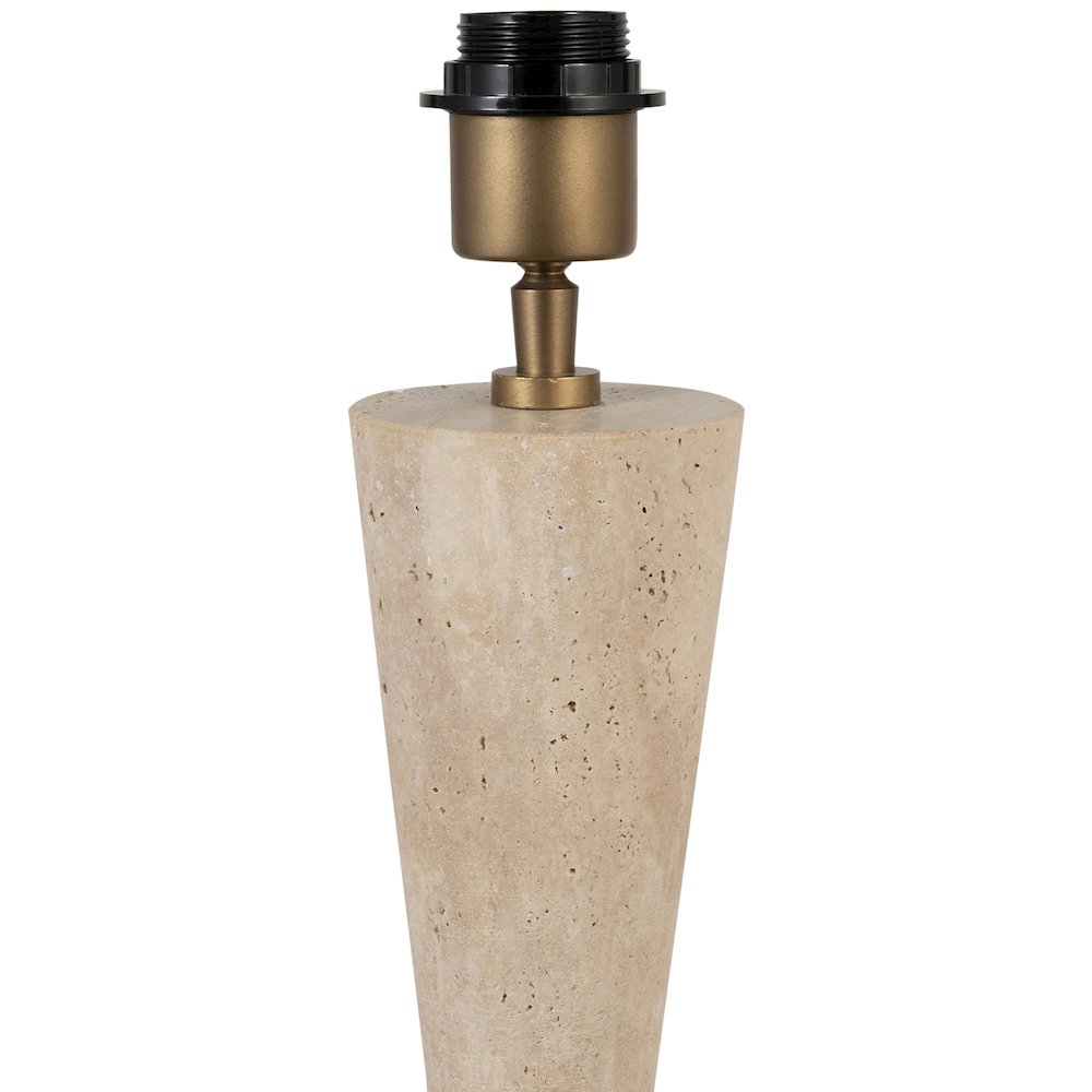 Lucente Travertine / Natural Travertine Base And Jute Shade Table Lamp