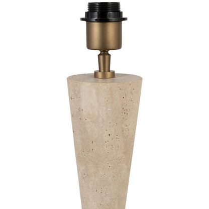 Lucente Travertine / Natural Travertine Base And Jute Shade Table Lamp