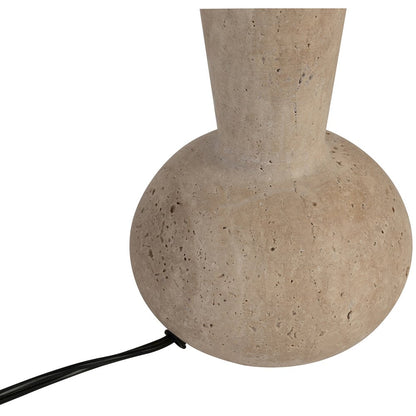 Lucente Travertine / Natural Travertine Base And Jute Shade Table Lamp