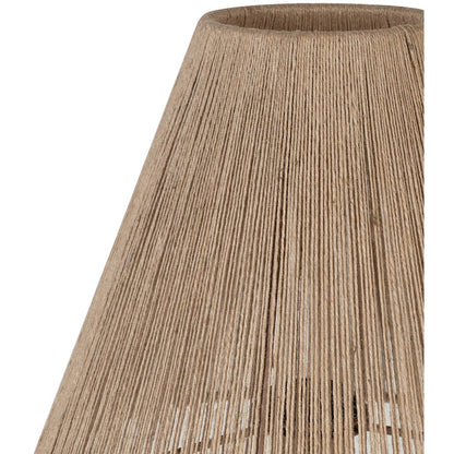 Lucente Travertine / Natural Travertine Base And Jute Shade Table Lamp