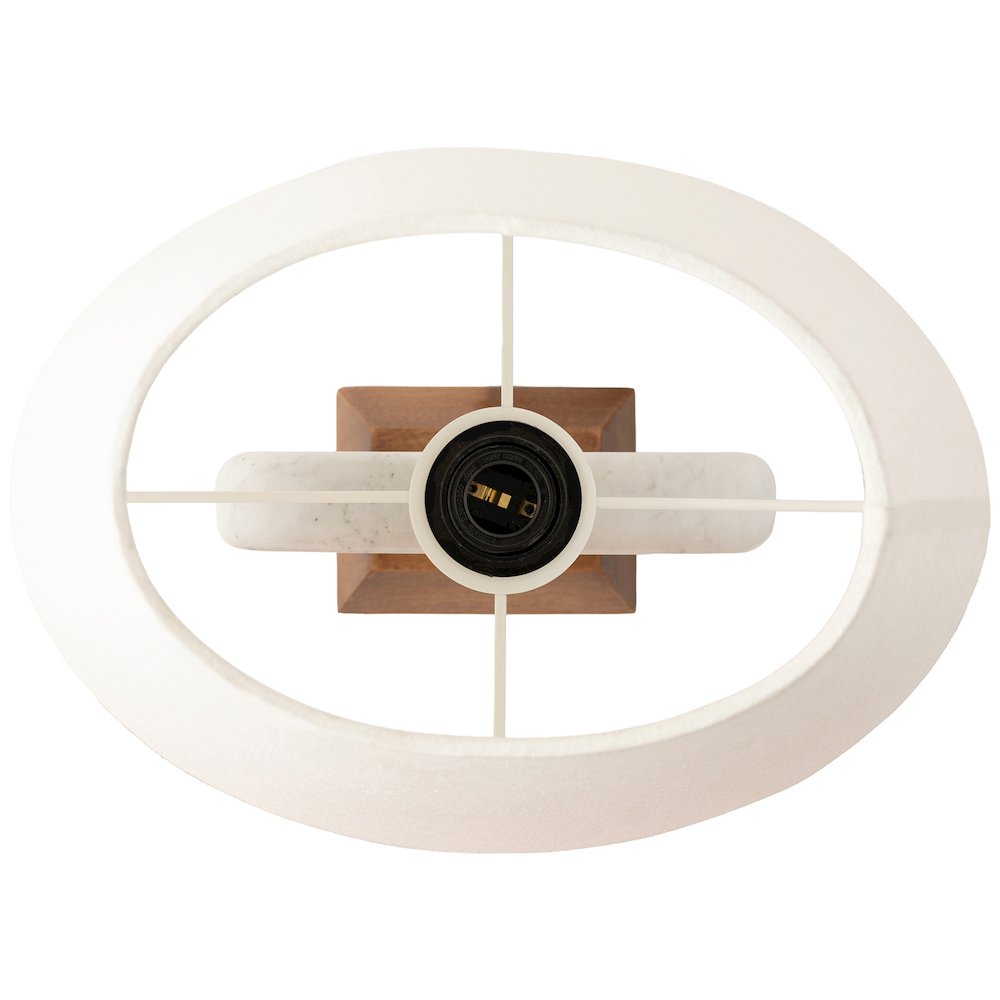 Solis Off White / Natural Marble And Mango Wood Base, Cotton Shade Table Lamp