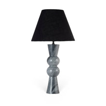Pietra Black Genuine Marble Base And Cotton Shade Table Lamp