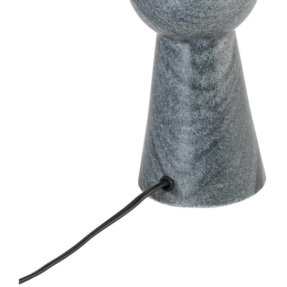 Pietra Black Genuine Marble Base And Cotton Shade Table Lamp