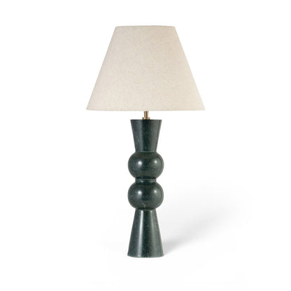 Pietra Green / Natural Genuine Marble Base And Linen Shade Table Lamp