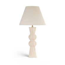 Pietra Travertine / Natural Travertine Base And Linen Shade Table Lamp