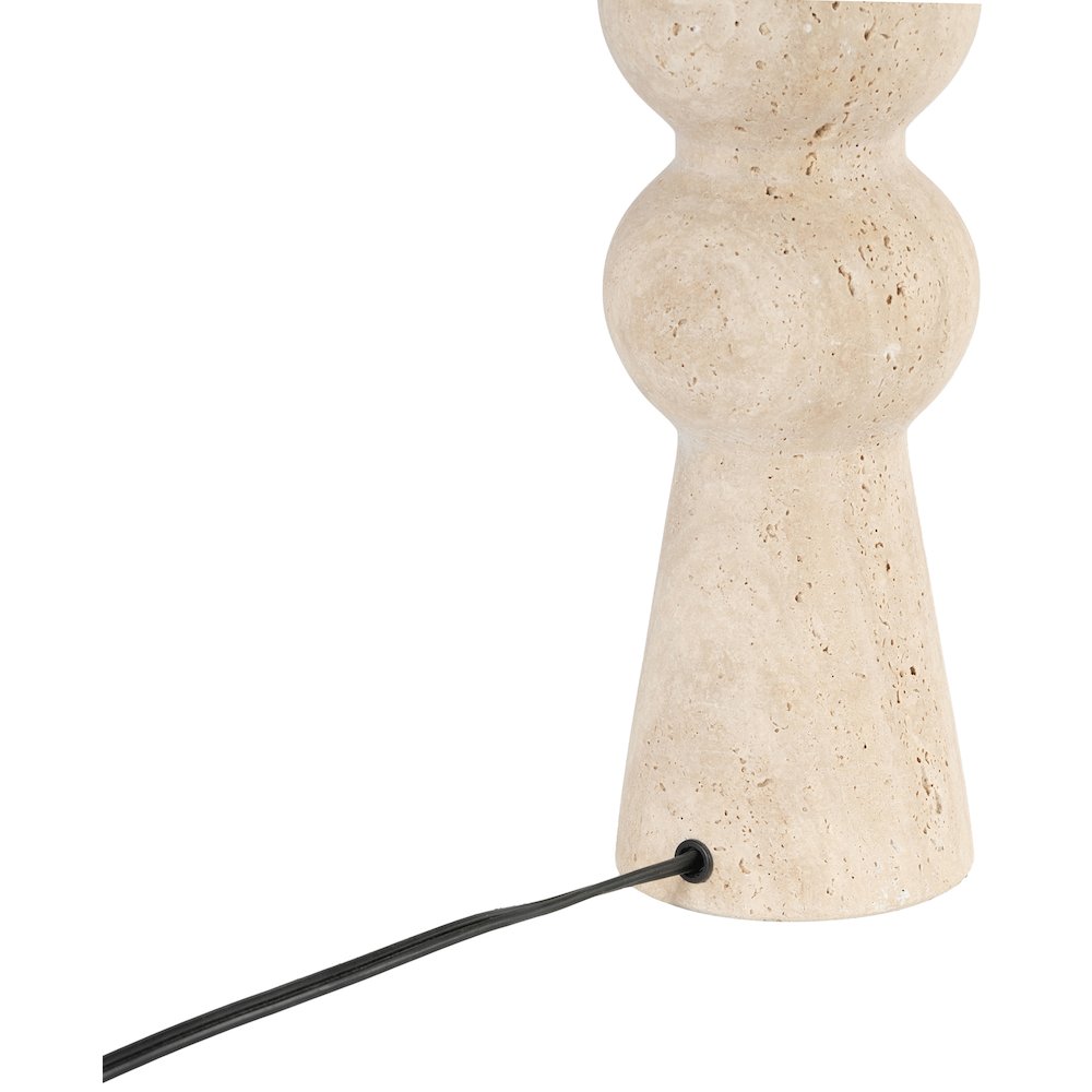 Pietra Travertine / Natural Travertine Base And Linen Shade Table Lamp