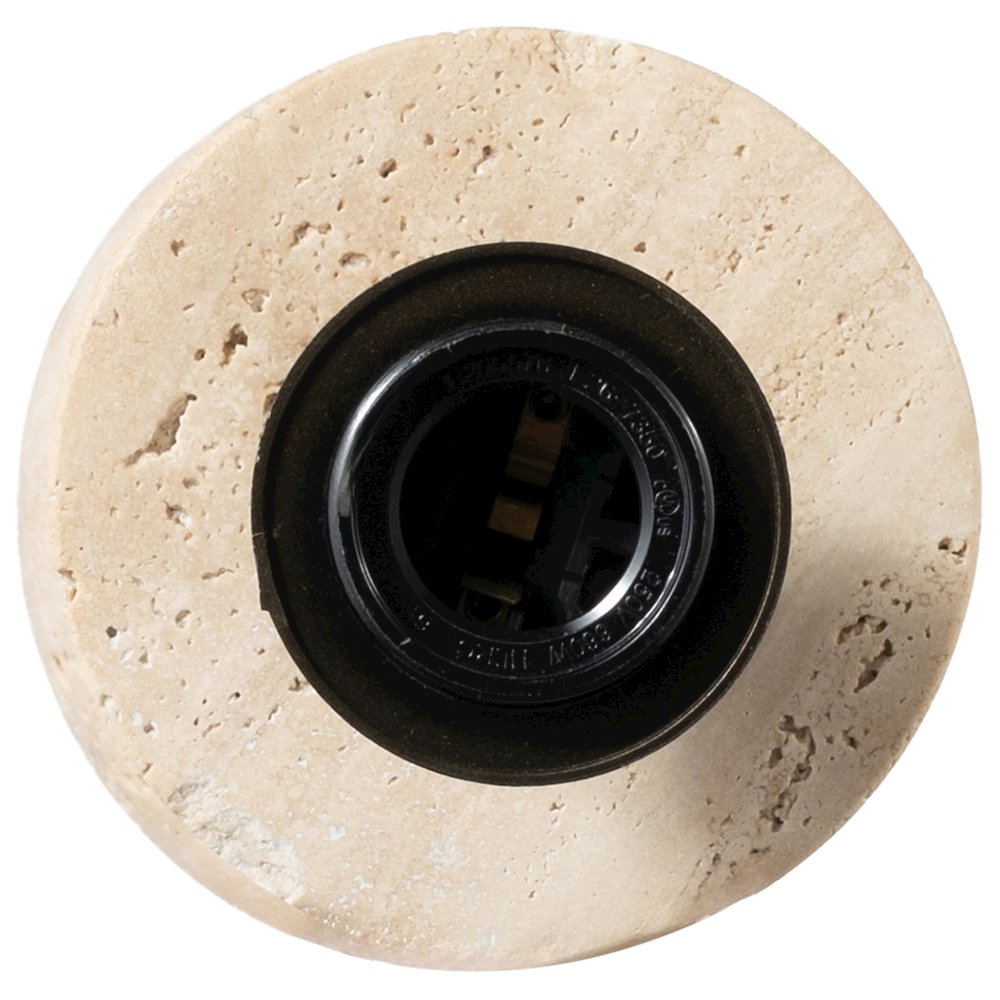 Pietra Travertine / Natural Travertine Base And Linen Shade Table Lamp