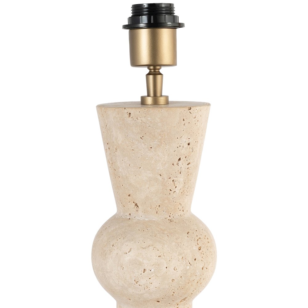 Pietra Travertine / Natural Travertine Base And Linen Shade Table Lamp