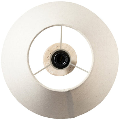 Pietra Travertine / Natural Travertine Base And Linen Shade Table Lamp