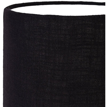 Paros Black / Off White Genuine Marble Base And Cotton Shade Table Lamp