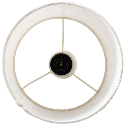 Paros White / Off White Genuine Marble Base And Cotton Shade Table Lamp