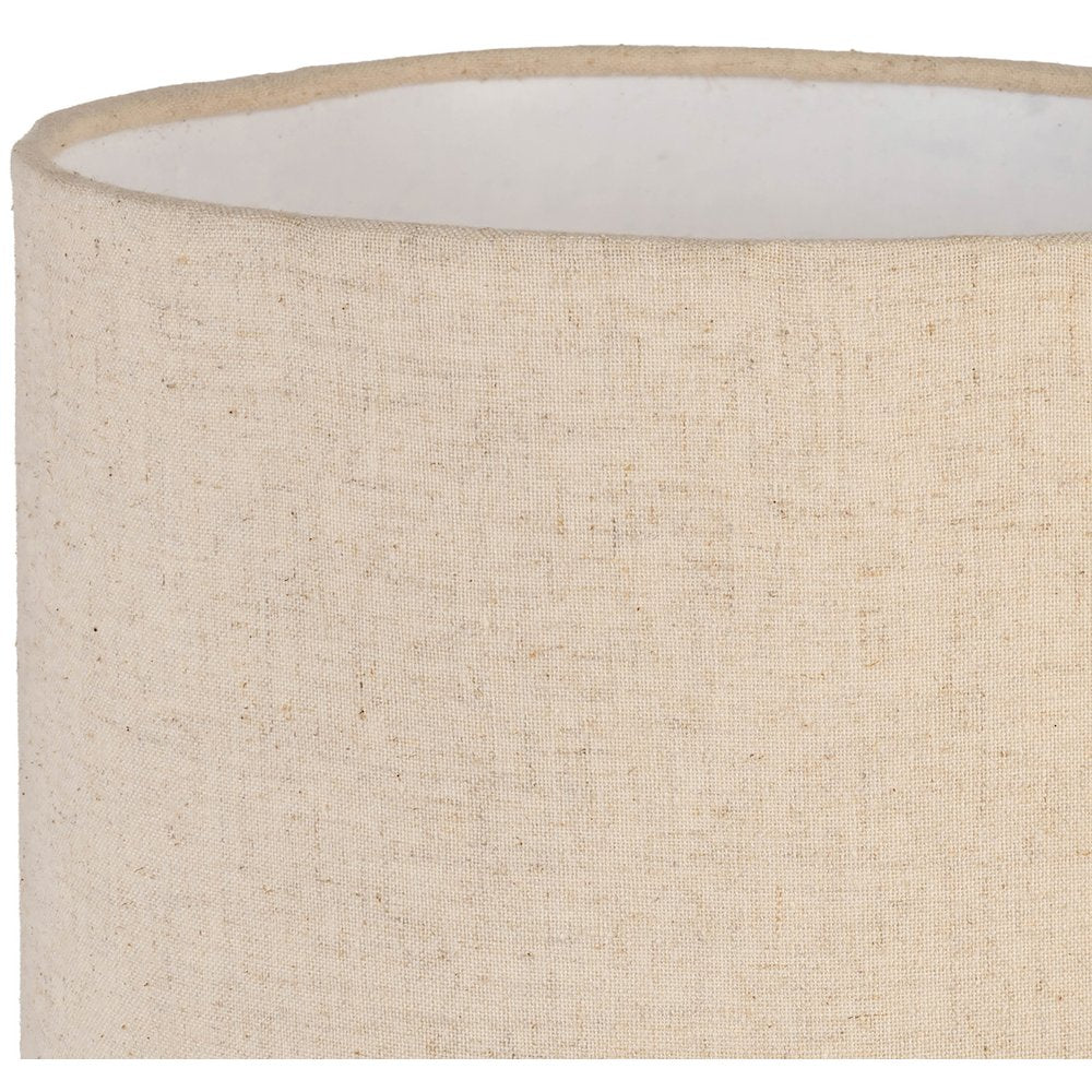 Paros Travertine / Natural Marble Base And Cotton Shade Table Lamp