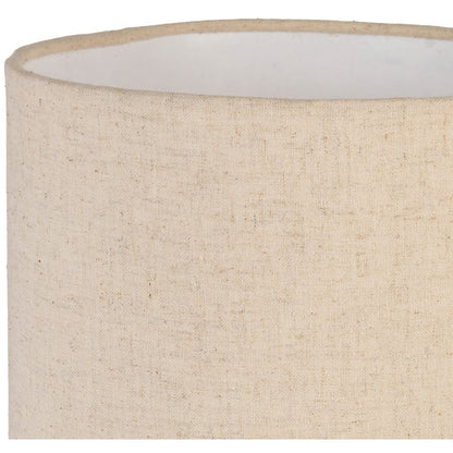Paros Travertine / Natural Marble Base And Cotton Shade Table Lamp