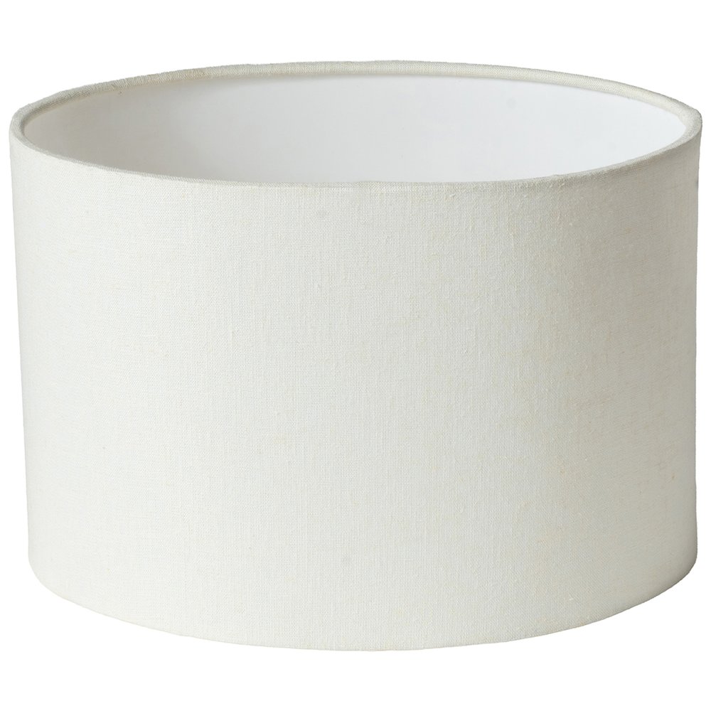 Lithos White / Off White Genuine Marble Base And Cotton Shade Table Lamp