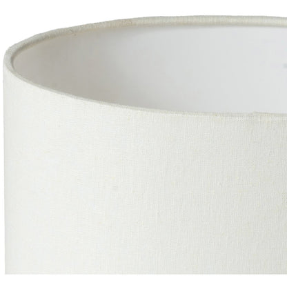 Lithos White / Off White Genuine Marble Base And Cotton Shade Table Lamp