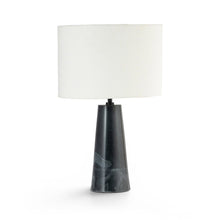 Dolomia Black / Off White Genuine Marble Base And Cotton Shade Table Lamp